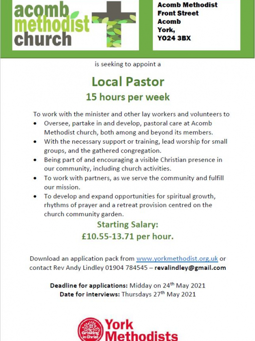 York - Local Pastor Vacancy